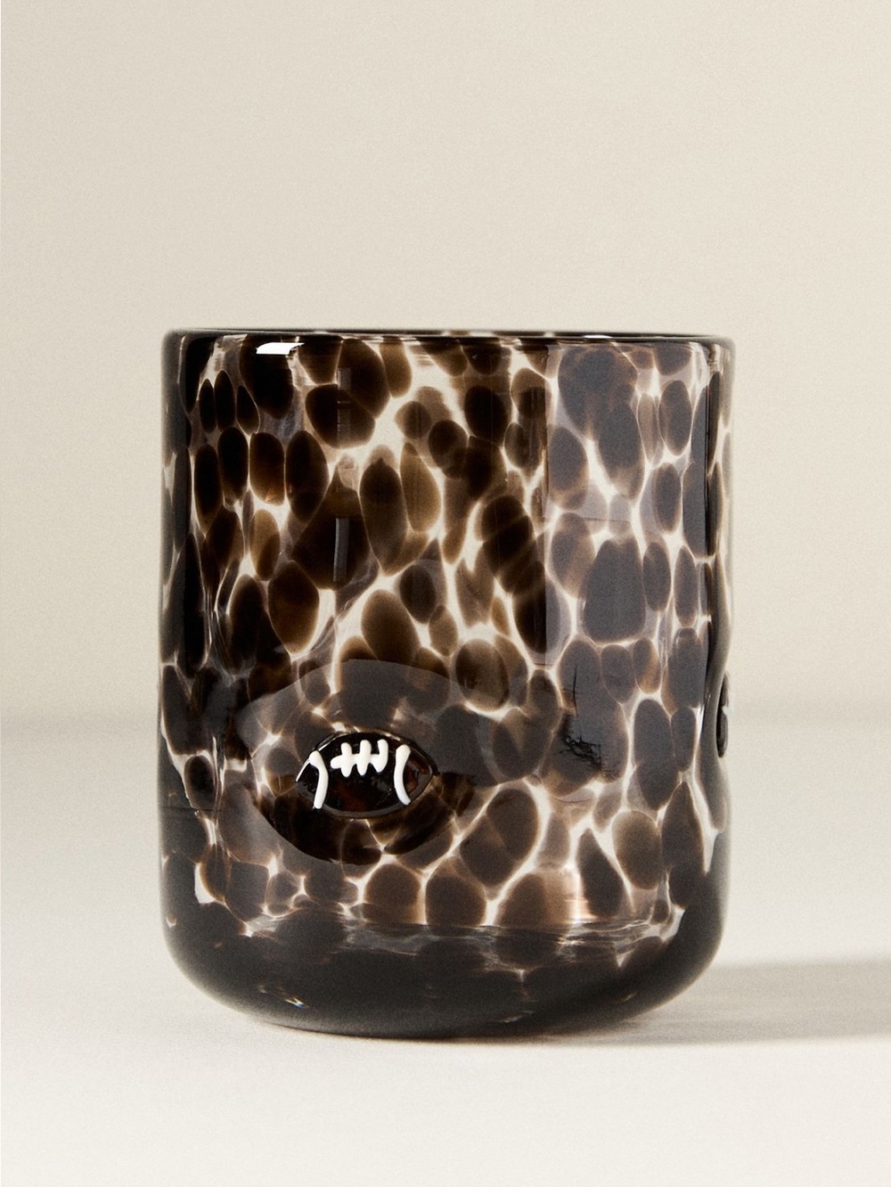 Anthropologie Icon Juice Glass Sports Football Black New In Box NIB